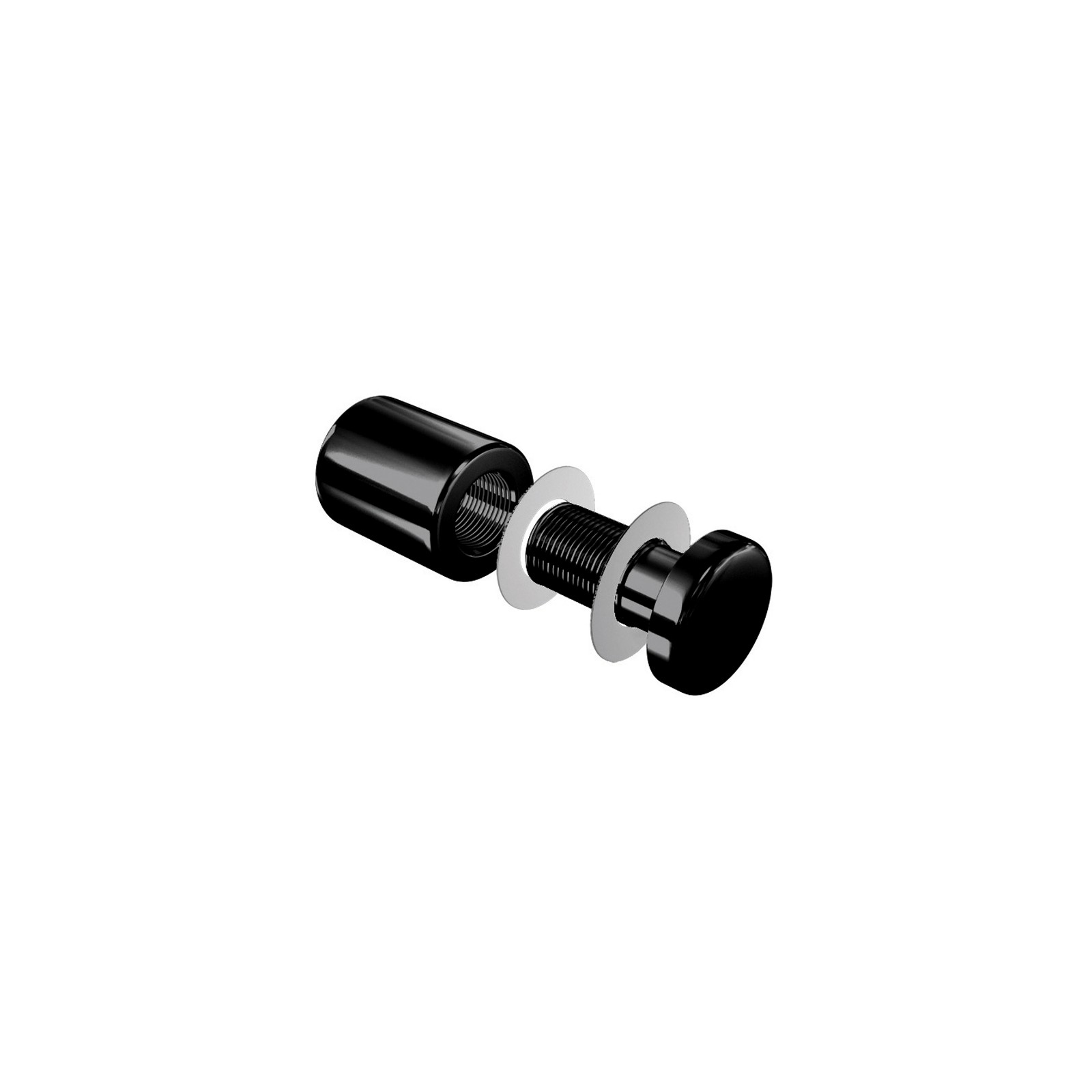 Fixation noire enseigne murale vissée - Entretoise murale noire vissée FIX-VN2 Ø 18 mm / L 22 mm