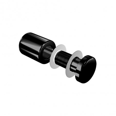 Fixation noire enseigne murale vissée - Entretoise murale noire vissée FIX-VN2 Ø 18 mm / L 22 mm