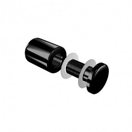 Fixation noire enseigne murale vissée - Entretoise murale noire vissée FIX-VN5 Ø 24 mm / L 29 mm