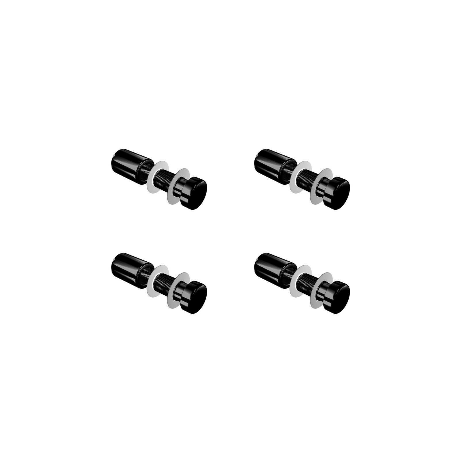 Set de 4 fixations murales vissées - Entretoise murale noire vissée FIX-VN1 Ø 13 mm / L 17 mm