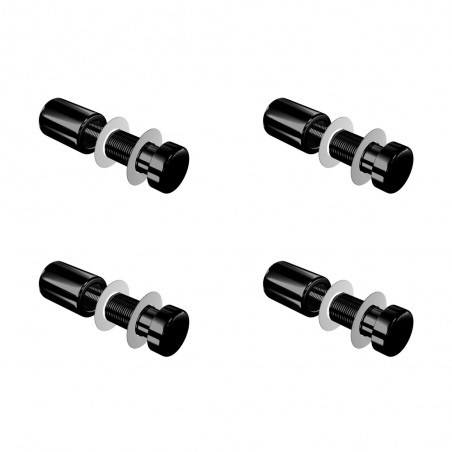 Set de 4 fixations murales vissées - Entretoise murale noire vissée FIX-VN1 Ø 13 mm / L 17 mm