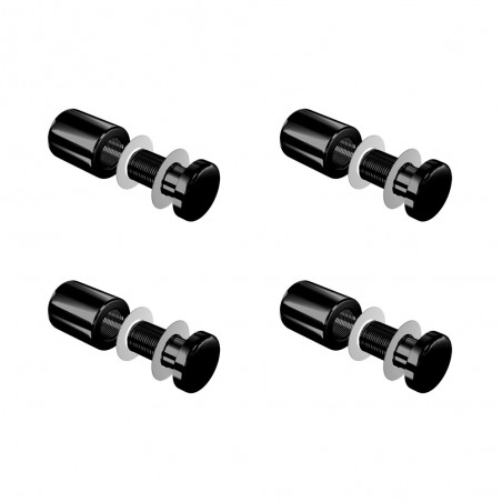 Set de 4 fixations noires murales vissées - Entretoise murale noire vissée FIX-VN2 Ø 18 mm / L 22 mm