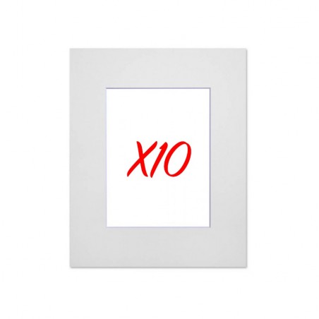 Lot de 10 passe-partouts standard blanc pour cadre et encadrement photo - Nielsen - Cadre 40 x 50 cm - Ouverture 27 x 34 cm