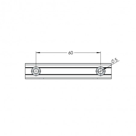 Fixation murale percée en drapeau pour panneau signalétique max 6mm - Longueur 80mm