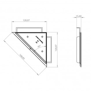 Lot de 2 entretoises invisibles pour fixation mural de cadres, tableaux, panneaux - Fissart 45°