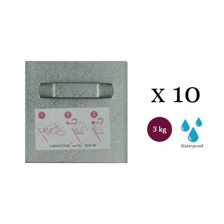 Lot de 10 attaches adhésives 70x70 mm max 3 kg pour intérieur / extérieur - Fixation Dibond et miroir