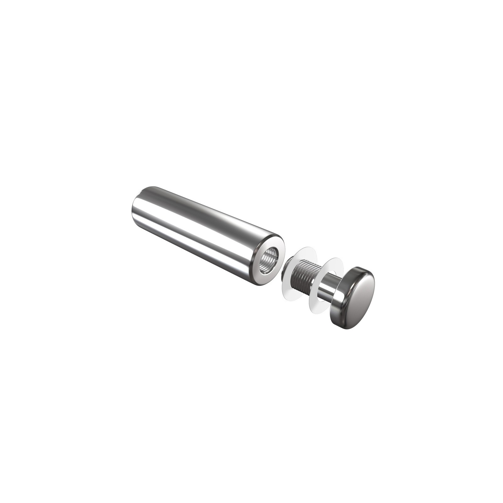 Fixation enseigne murale vissée - Entretoise murale vissée FIX-V7 Ø 18 mm / L 65 mm