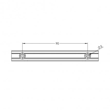 Fixation murale percée en drapeau pour panneau signalétique max 6mm - Longueur 120mm