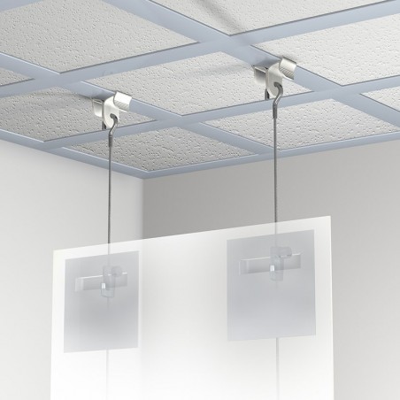 Kit Ceiling Clamper vue par transparence (avec attaches adhésives non fournies)