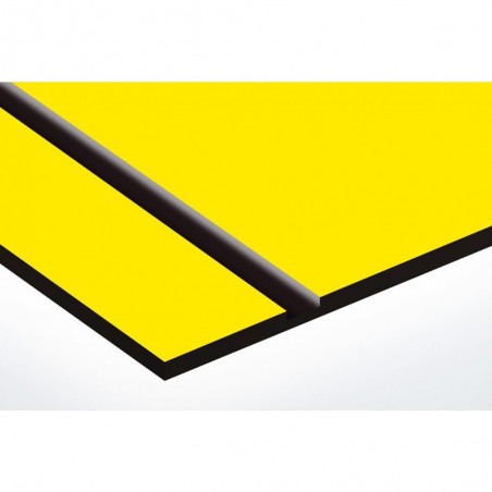 Plaque de porte gravée sur 1 à 2 lignes couleur jaune lettres noires - Format rectangle 125 x 250 mm