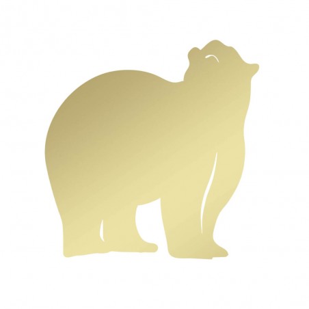 Gold decorative mirror Bear model - Animals series - Acrylic wall mirror for interior decoration