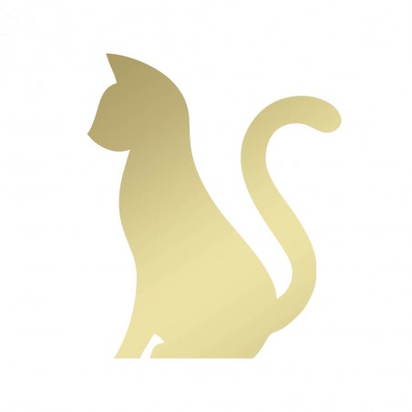 Gold decorative mirror Cat model - Animals series - Acrylic wall mirror for interior decoration