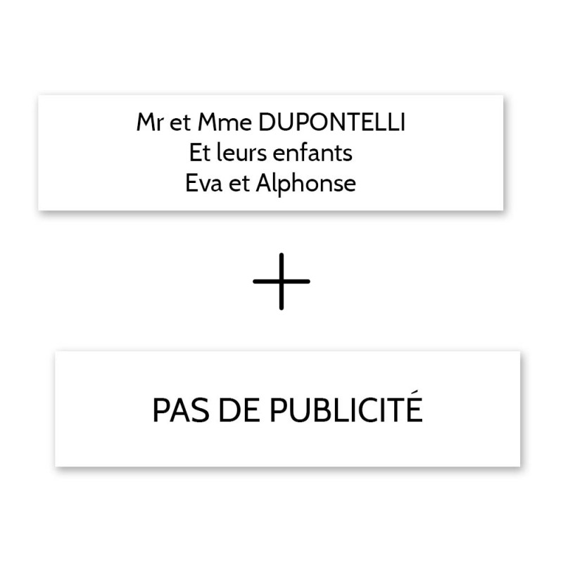 Plaque PAS DE PUBLICITÉ boîte aux lettres, 2,50€