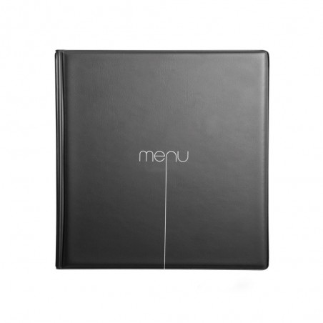 Protège menu Risto couleur noir format carré 21 cm x 21 cm pour présentation menus hôtels - restaurants