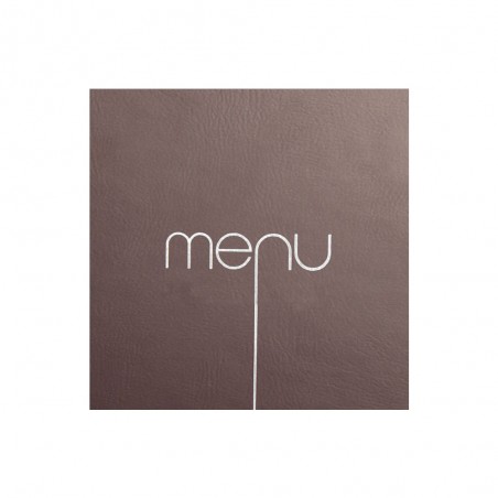 Lot de 10 Protège-menus Risto couleur marron format carré 21 cm x 21 cm pour présentation menus hôtels - restaurants