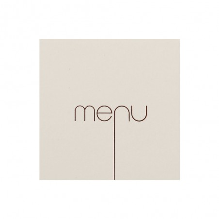 Protège menu Risto couleur beige format carré 21 cm x 21 cm pour présentation menus hôtels - restaurants