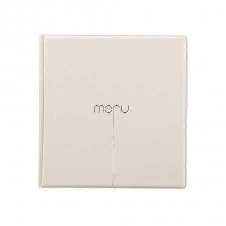 Protège menu Risto couleur beige format carré 21 cm x 21 cm pour présentation menus hôtels - restaurants