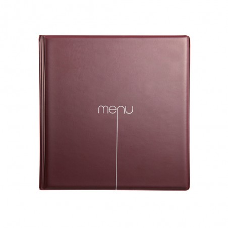 Lot de 10 Protège-menus Risto couleur bordeaux format carré 21 cm x 21 cm pour présentation menus hôtels - restaurants