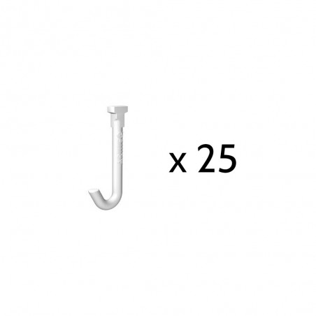 Lot de 25 crochets coulissants Twister Hook pour câble à boucle : charge 1 kg - Artiteq