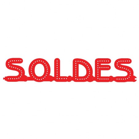 Enseigne lumineuse SOLDES avec option Flash - Lettres lumineuses LED pour vitrine magasin boutique