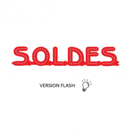 Enseigne lumineuse SOLDES avec option Flash - Lettres lumineuses LED pour vitrine magasin boutique