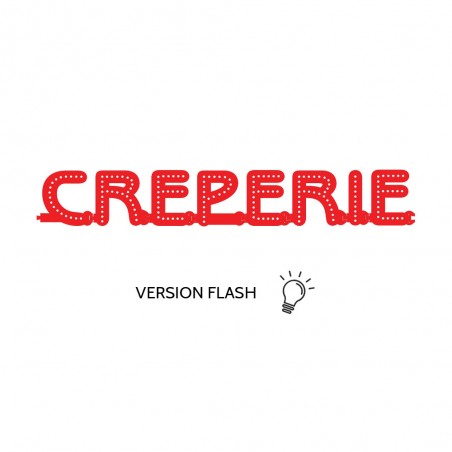 Enseigne lumineuse CREPERIE avec option Flash - Lettres lumineuses LED pour vitrine restaurant