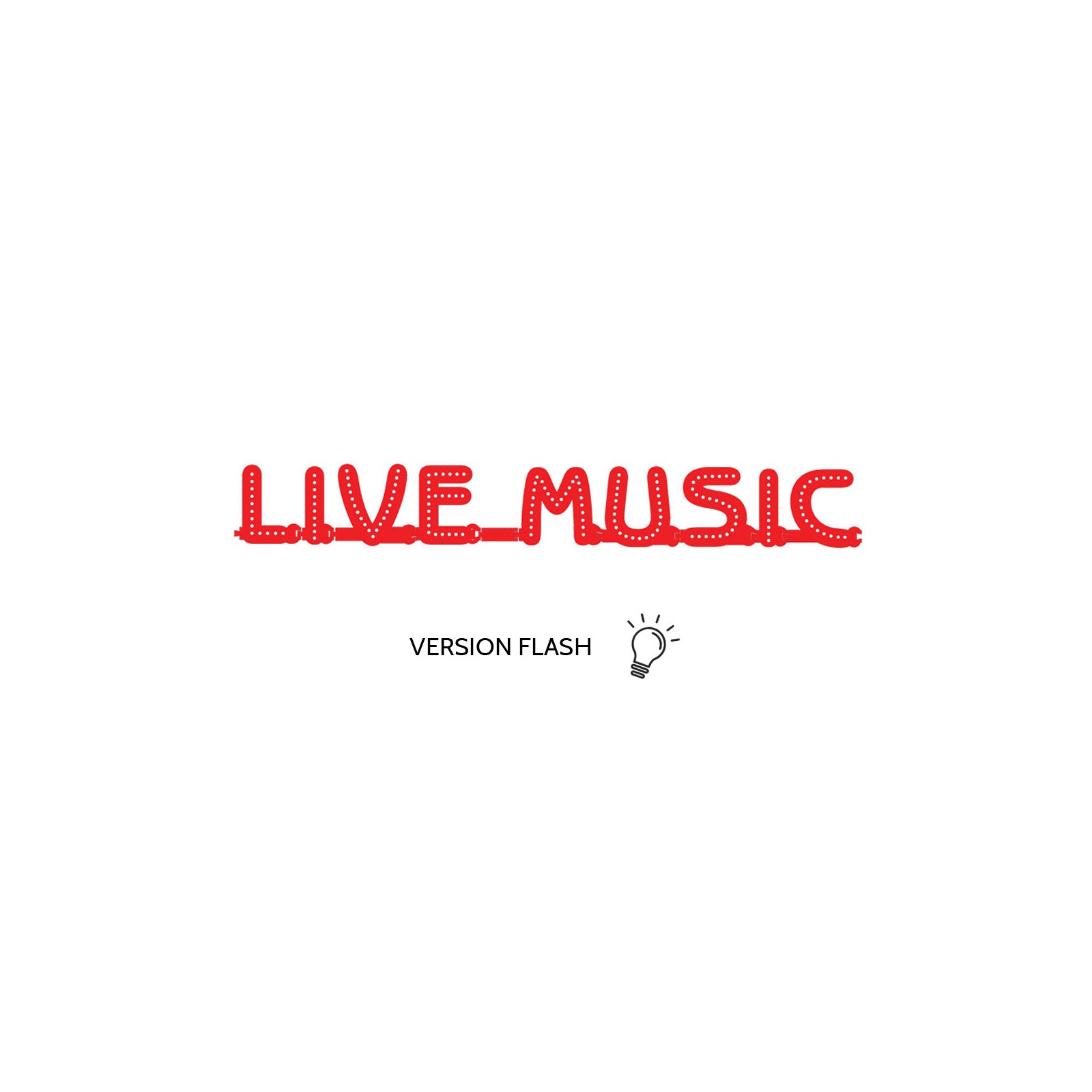 Enseigne lumineuse LIVE MUSIC avec option Flash - Lettres lumineuses LED pour vitrine salles privées, bar, salle concert