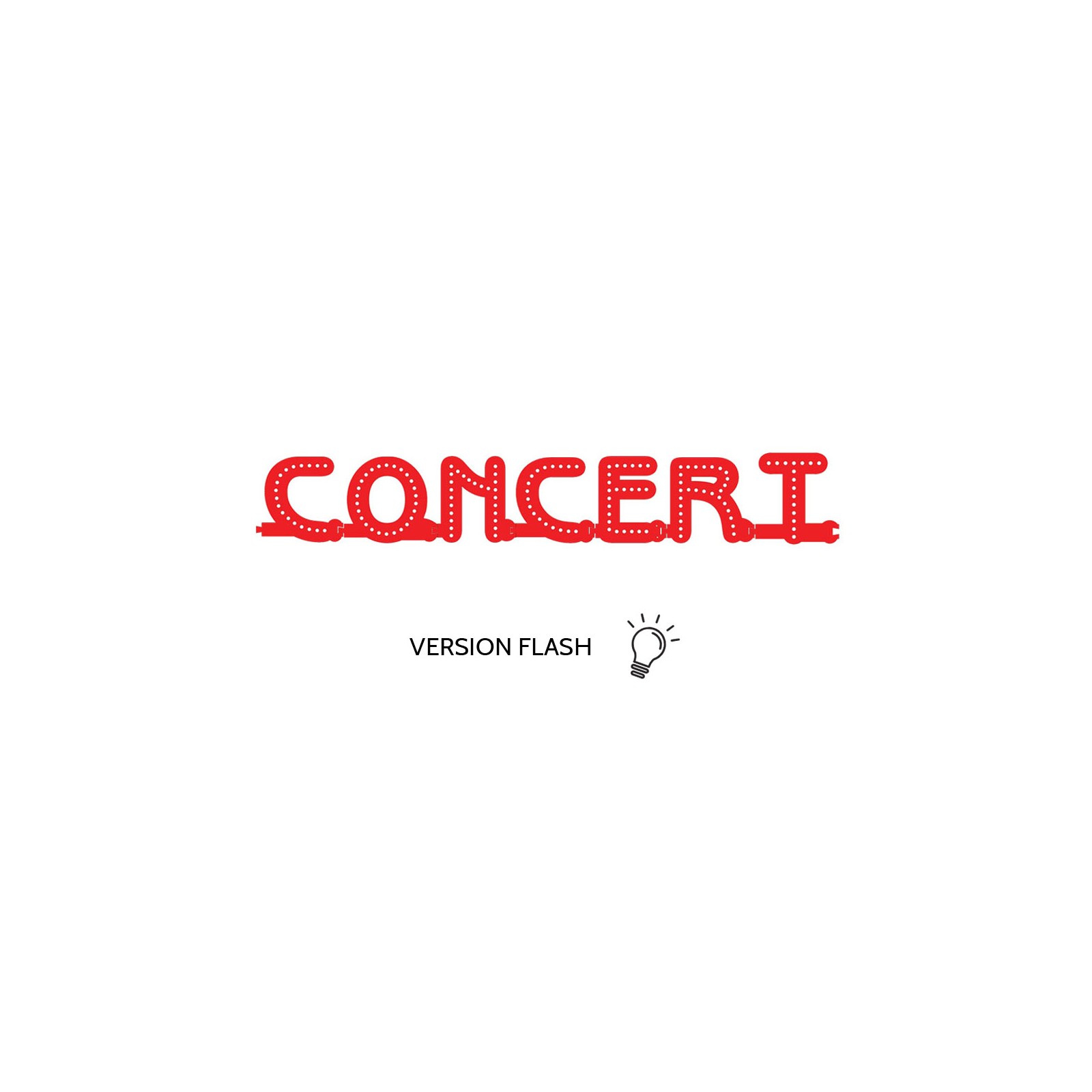 Enseigne lumineuse CONCERT avec option Flash - Lettres lumineuses LED pour vitrine salles privées, bar, salle concert