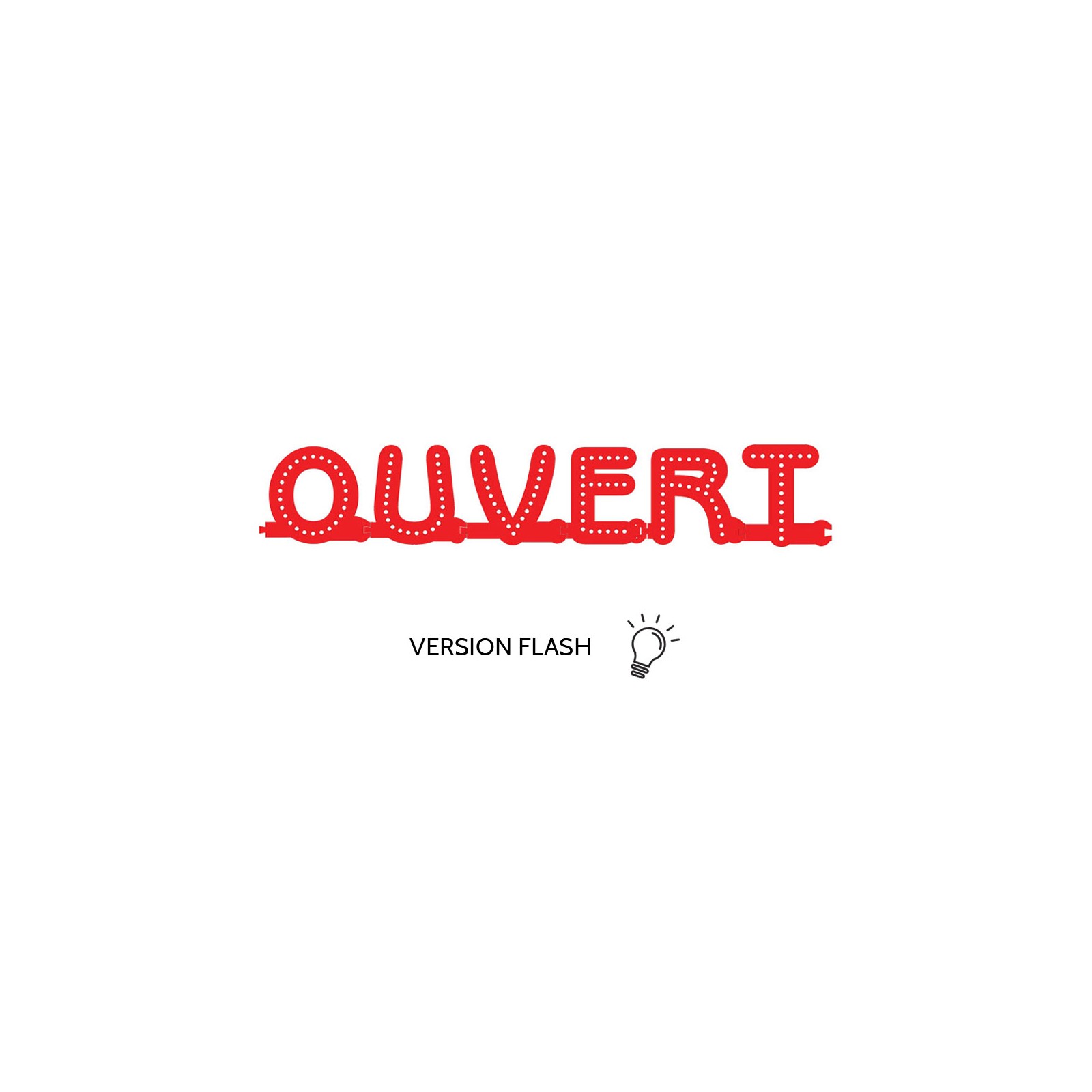 Enseigne lumineuse OUVERT avec option Flash - Lettres lumineuses LED pour vitrine hôtel, restaurant, magasin