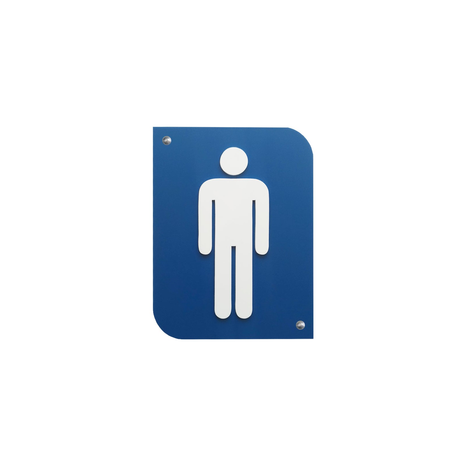 Pictogramme 3D Homme, plaque de porte 3D Homme en PVC couleur bleu / blanc - Signalétique de porte