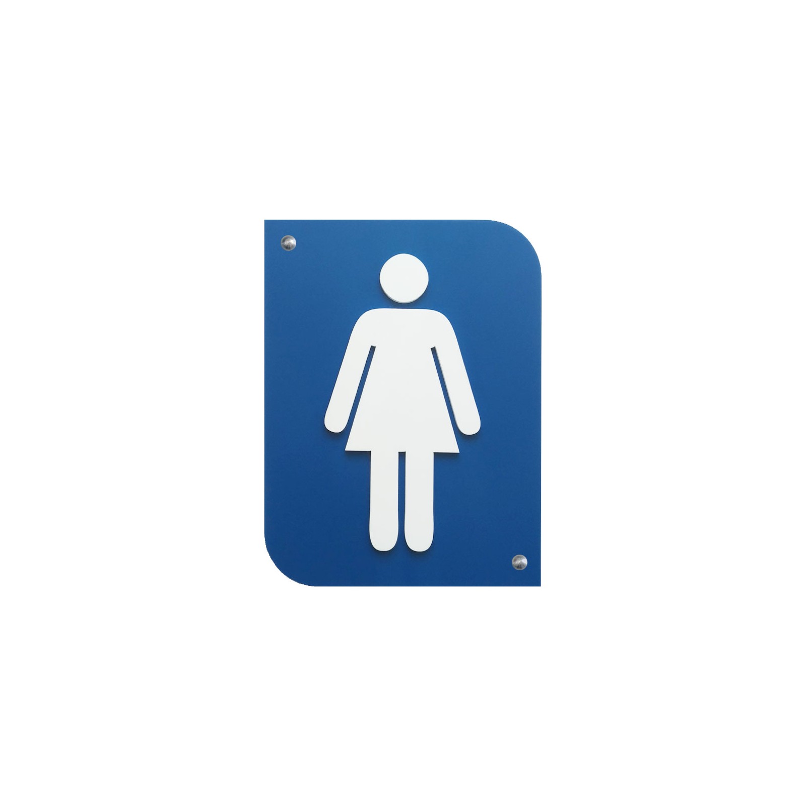 Pictogramme 3D Femme, plaque de porte 3D Femme en PVC couleur bleu / blanc - Signalétique de porte