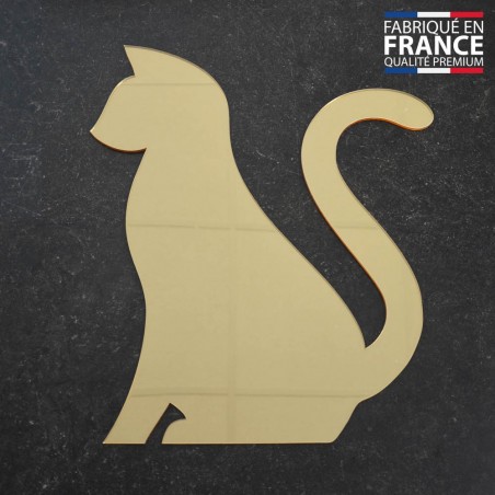 Gold decorative mirror Cat model - Animals series - Acrylic wall mirror for interior decoration