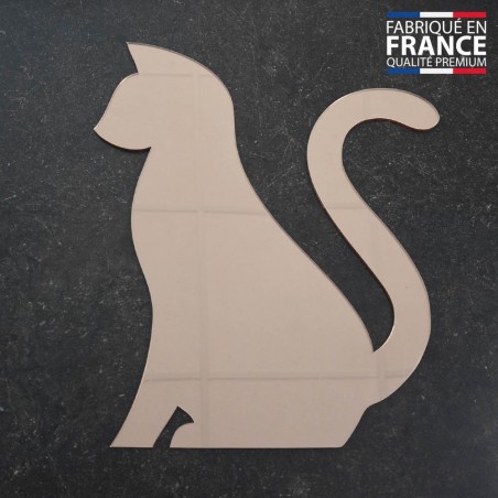 Decorative mirror Rose Gold Cat model - Animals Series - Acrylic wall mirror for interior decoration