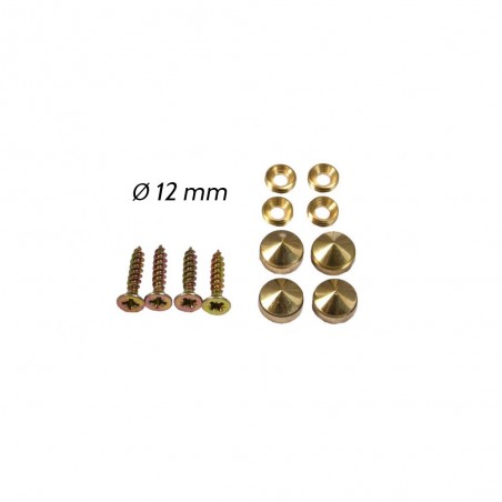 Set de 4 cache vis laiton 12 mm tête conique