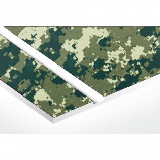 Numéro pour boite aux lettres personnalisable rectangle grand format (100x70mm) Camo Vert chiffres blancs