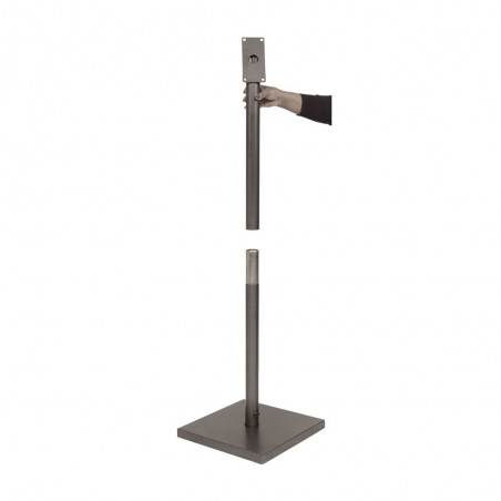 Pied pour porte-menu modèle gris métallisé - Hauteur 135 cm