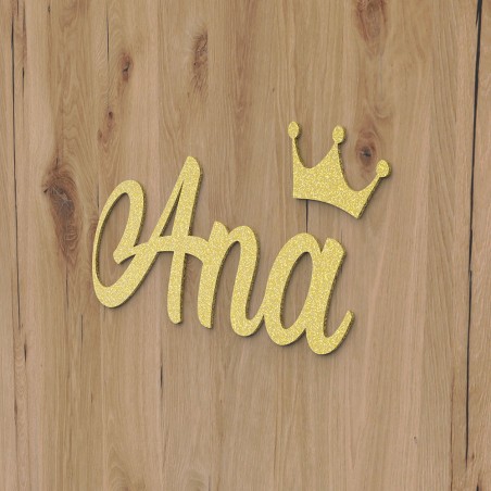 First name door plaque to personalize gold color with glitter - Bedroom door decoration, birthday, birth