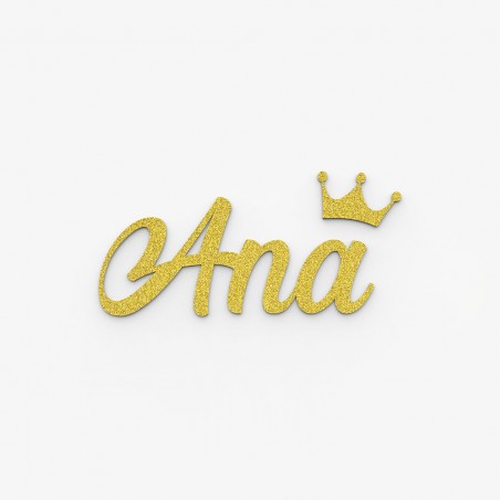 First name door plaque to personalize gold color with glitter - Bedroom door decoration, birthday, birth