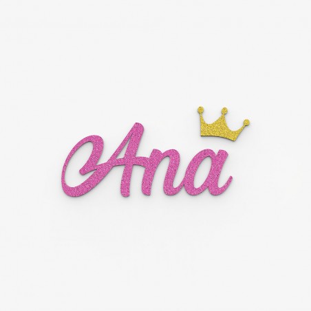 First name door plaque to personalize pink color with glitter - Bedroom door decoration, birthday, birth