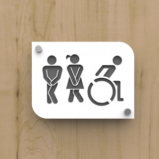 Plaque toilette homme design en plexiglass à personnaliser