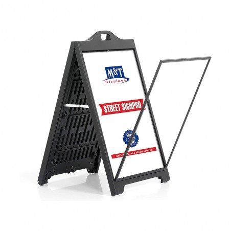 Stop trottoir noir SignPro - Porte affiche extérieur sur roulettes