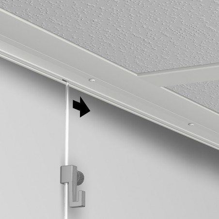 Pack 6 mètres cimaise Top Rail couleur Blanc - Cimaise rail plafond pour suspension cadres et tableaux