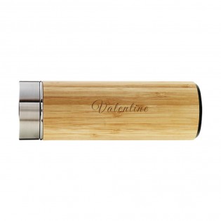 Bouteille isotherme en bambou avec infuseur personnalisée - Objetify