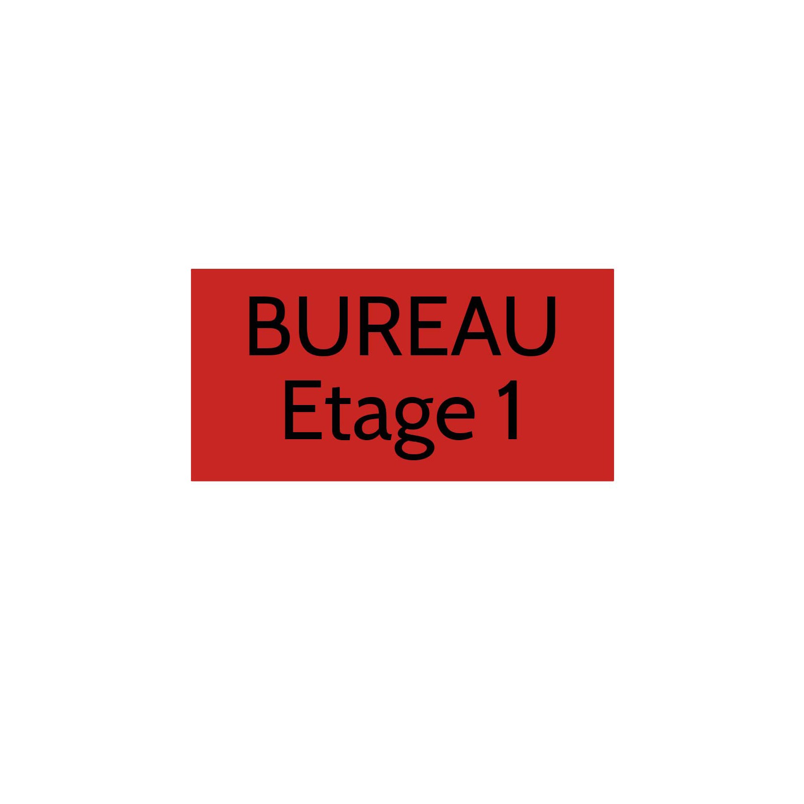 Plaque de porte gravée sur 1 à 2 lignes couleur rouge lettres noires - Format rectangle 125 x 250 mm