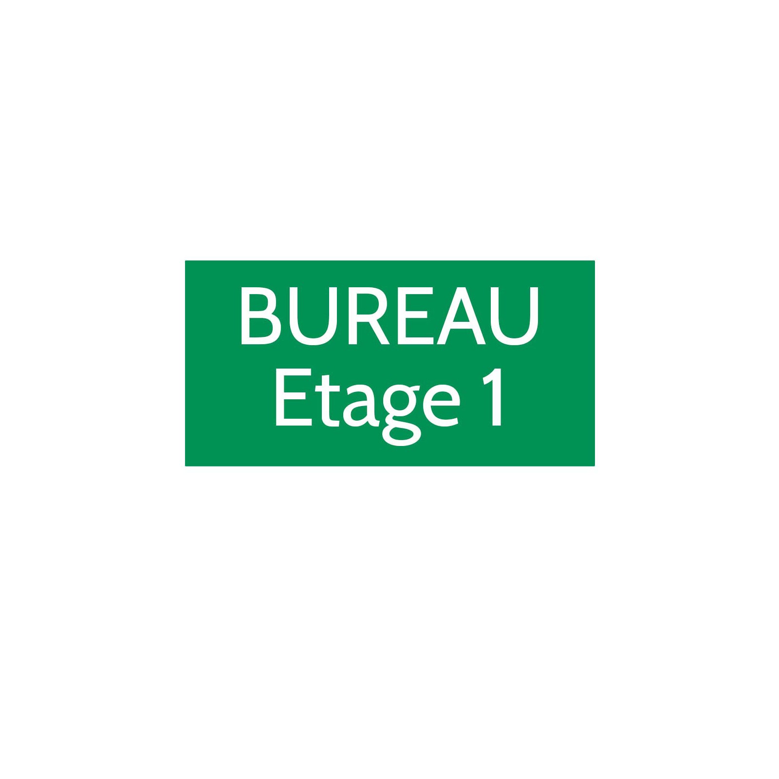 Plaque de porte gravée sur 1 à 2 lignes couleur vert clair lettres blanches - Format rectangle 125 x 250 mm