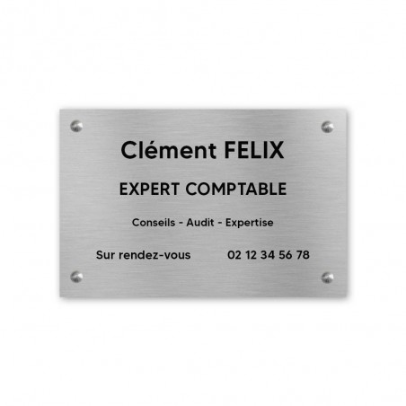 Plaque professionnelle personnalisée en PVC pour expert comptable - Gravure laser sur 1 à 5 lignes - Format 30 x 20 cm