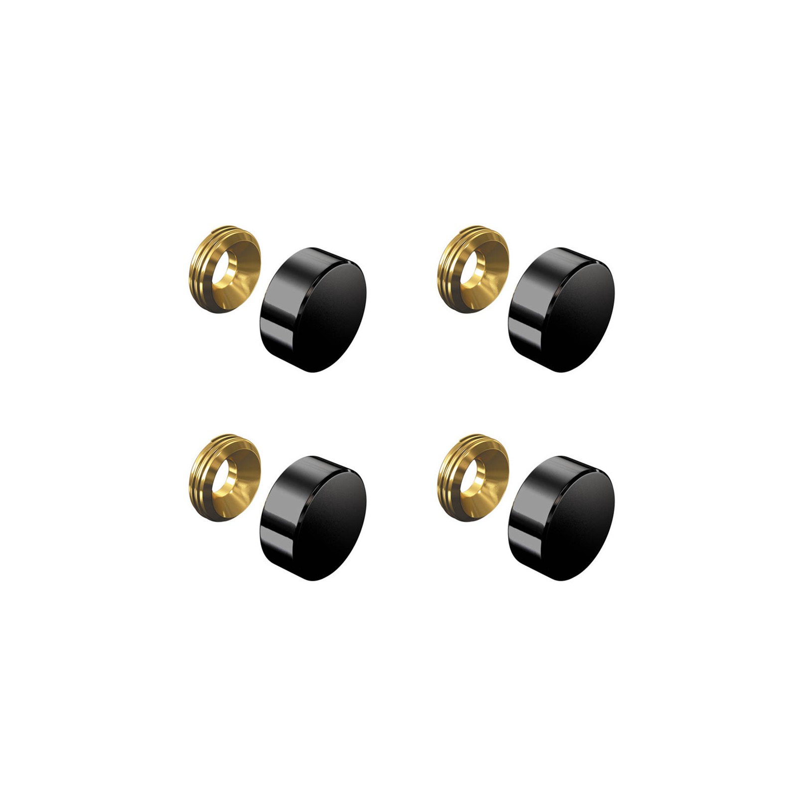 Set de 4 cache vis noir 13 mm