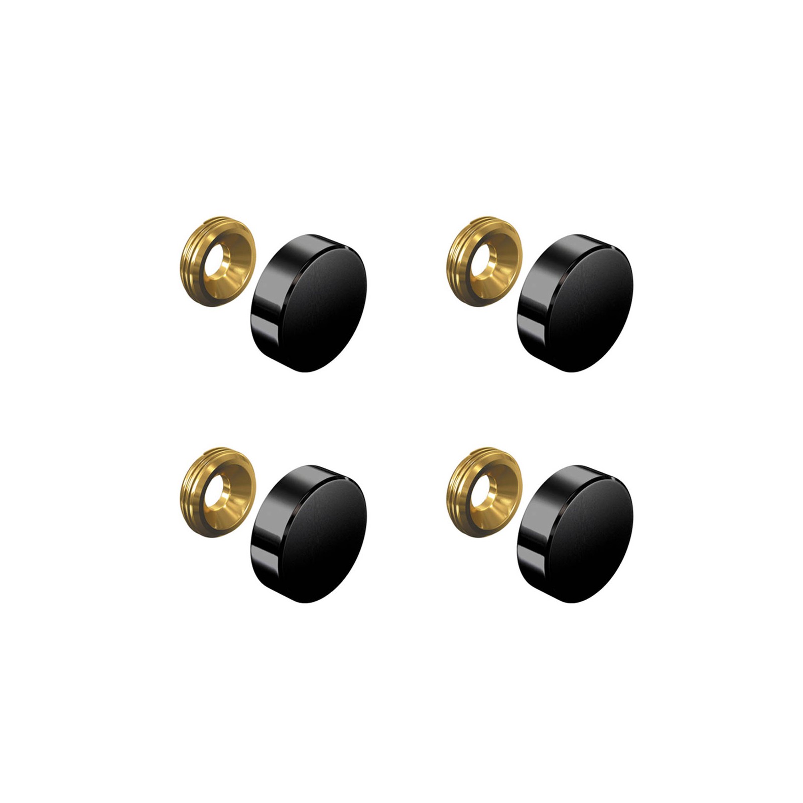 Set de 4 cache vis noir 18 mm