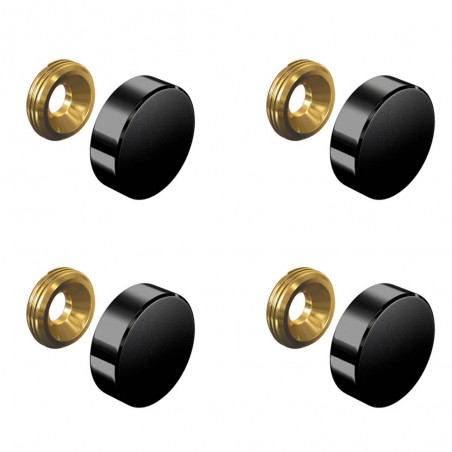 Set de 4 cache vis noir 18 mm