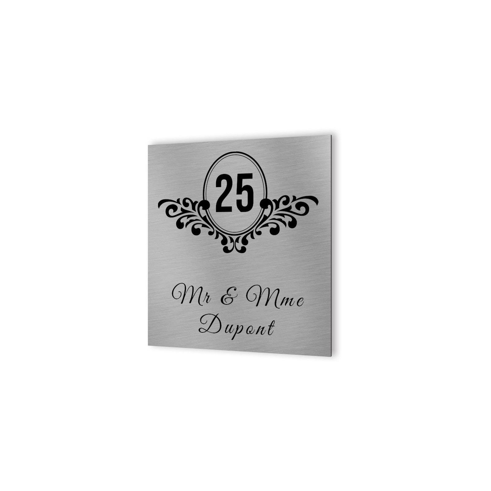 Customizable exterior house number in Aluminum Dibond - Baroque model street number